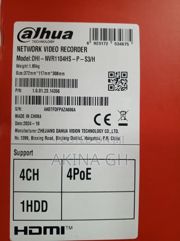 Dahua 4ch Poe NVR Dhi-Nvr1104hs-P-S3/H 2