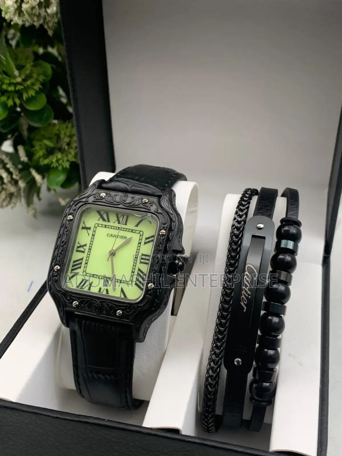 Cartier Leather Watch and Bracelet Set