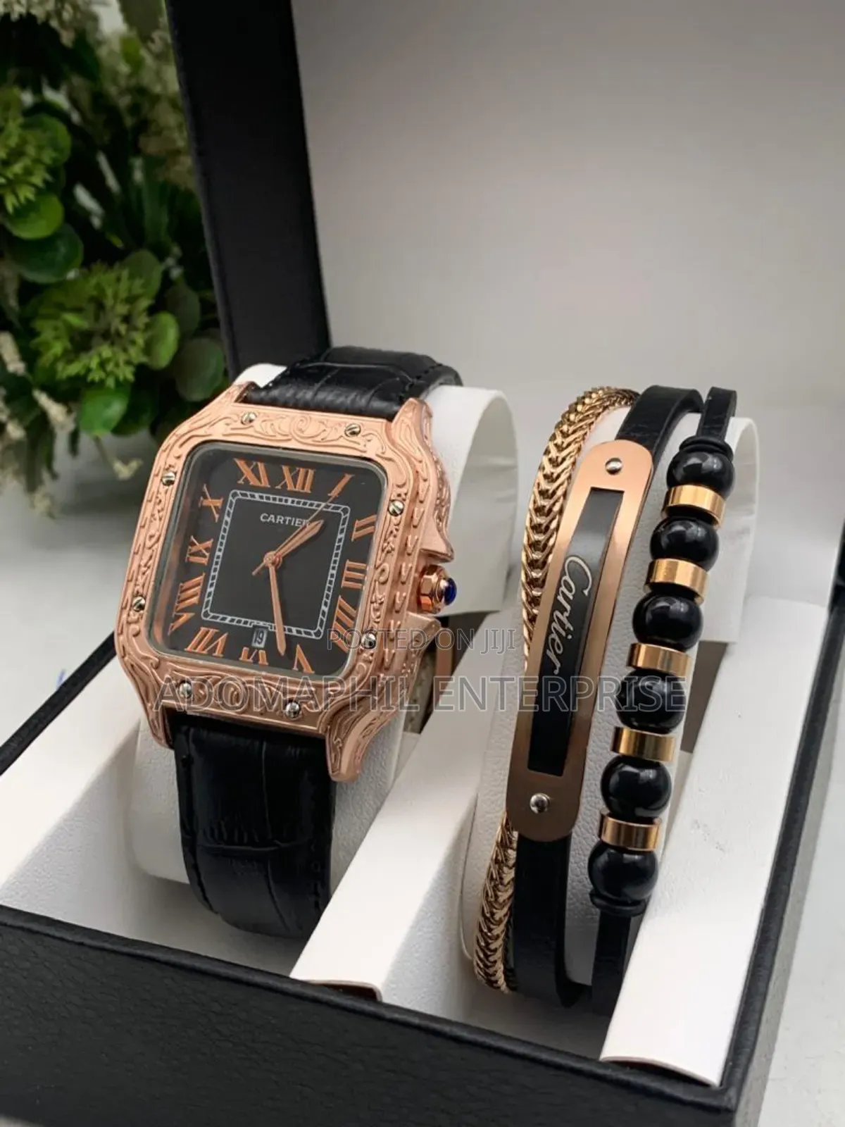 Cartier Leather Watch and Bracelet Set