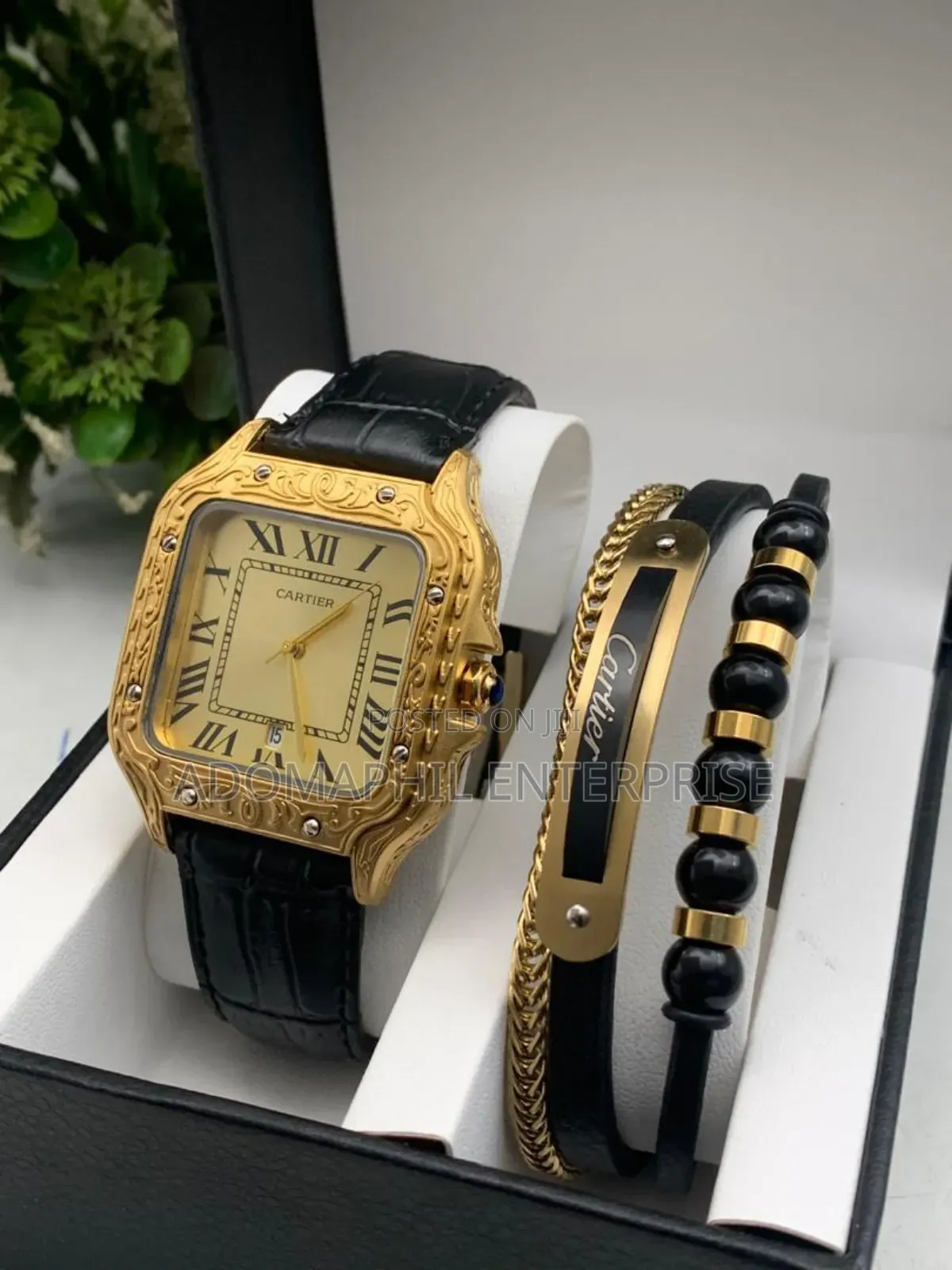 Cartier Leather Watch and Bracelet Set