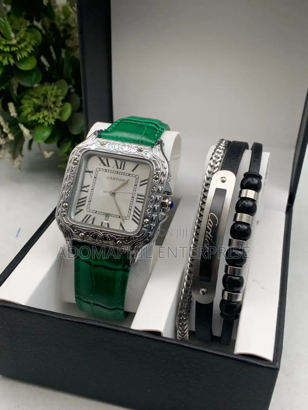 Cartier Leather Watch and Bracelet Set
