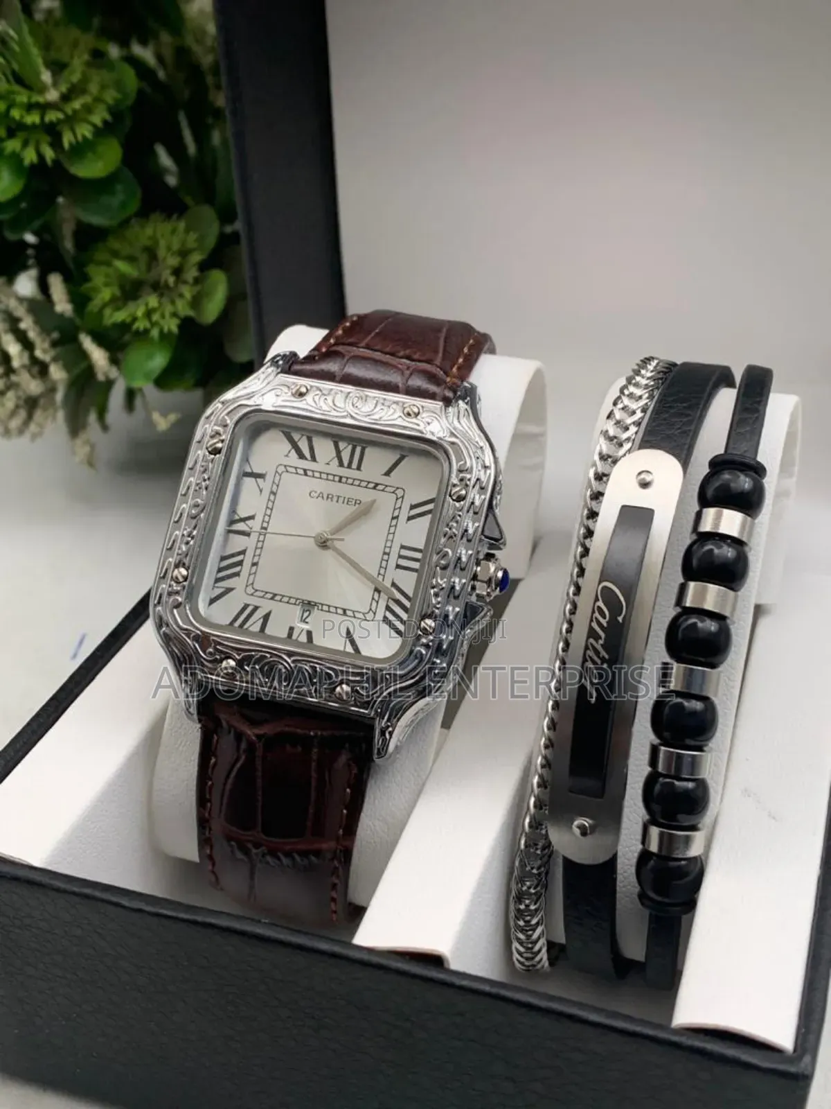 Cartier Leather Watch and Bracelet Set