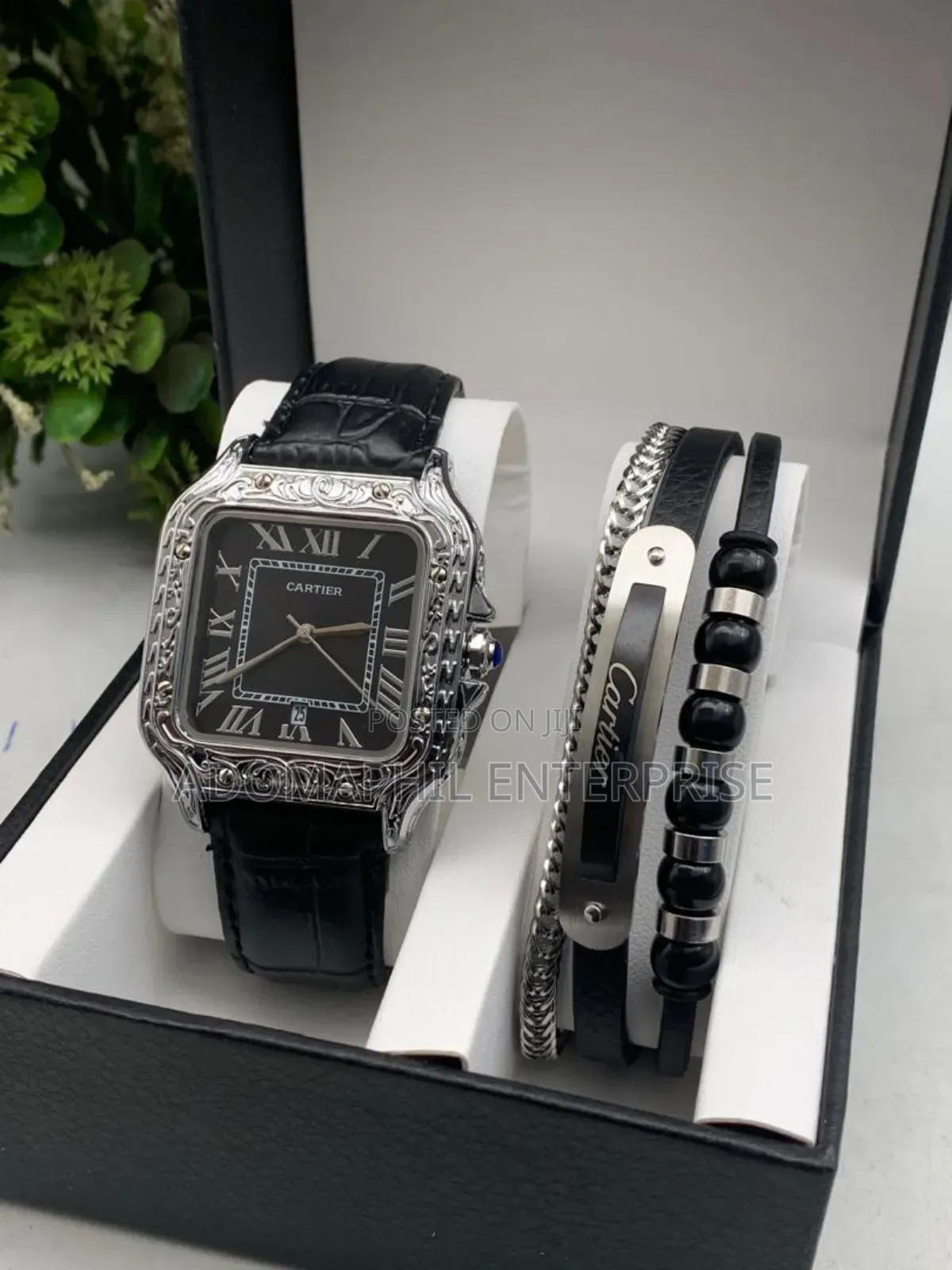 Cartier Leather Watch and Bracelet Set