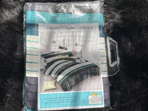 King Size Bedsheet With 3 Pillow Cases - Green Blue White