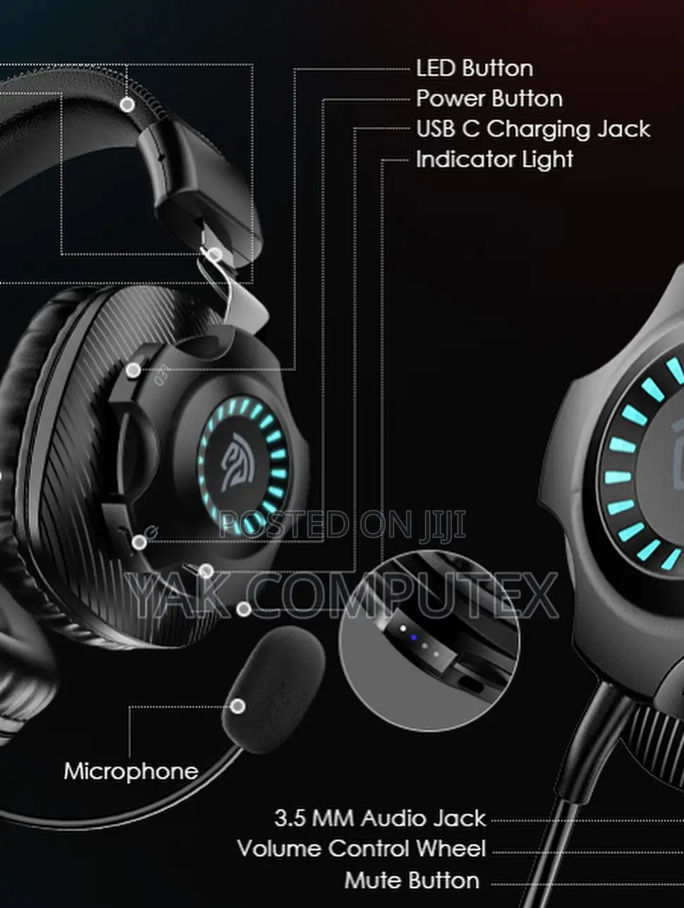 Easysmx Wireless Gaming Headset With Detachable
