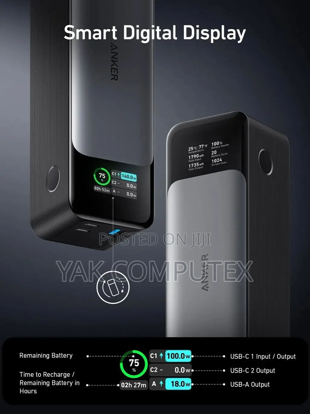 Anker 737 Power Bank, 24,000mah 3-Port Laptop Portable Charg