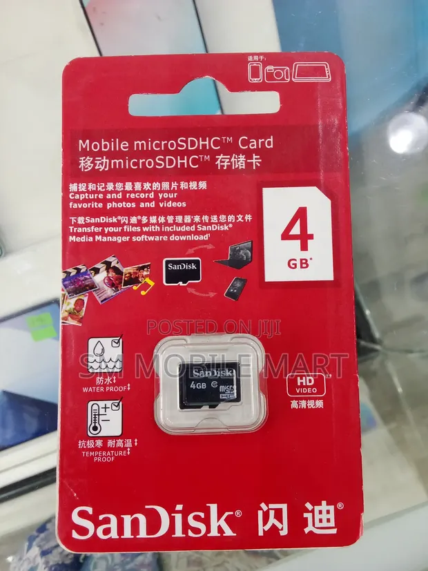 High Speed Sandisk Mobile SDHC Memory Card- 4gb in Lapaz