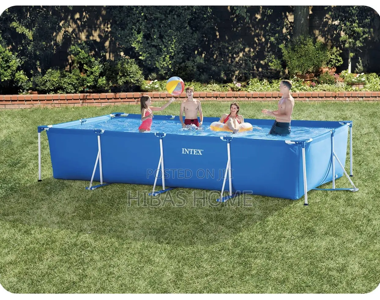 Intex Rectangular Family Size Swimming Pool 450x220 X84cm