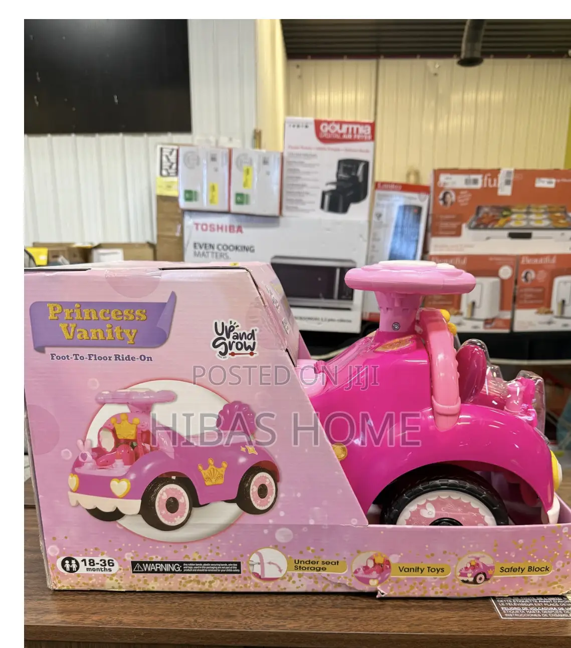 Up and Grow Princess Vanity Foot to Floor Ride on Car