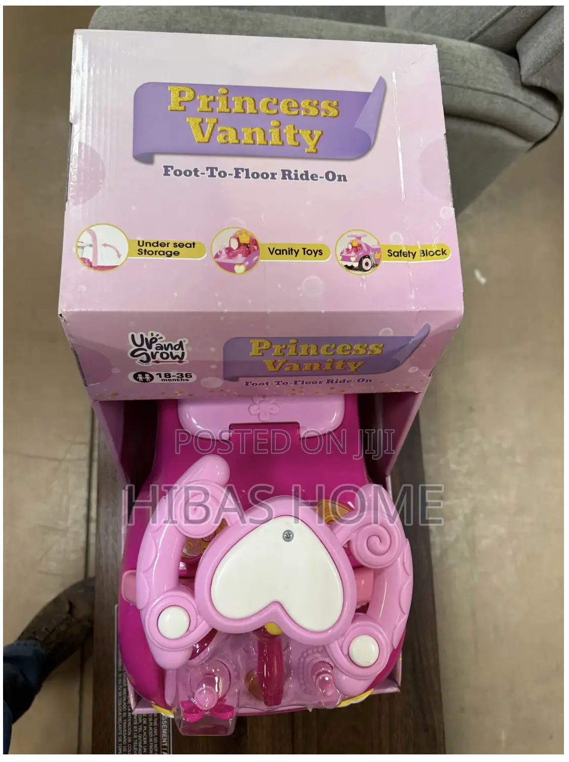 Up and Grow Princess Vanity Foot to Floor Ride on Car