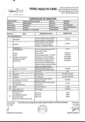 Sodium Propyl Paraben Bp