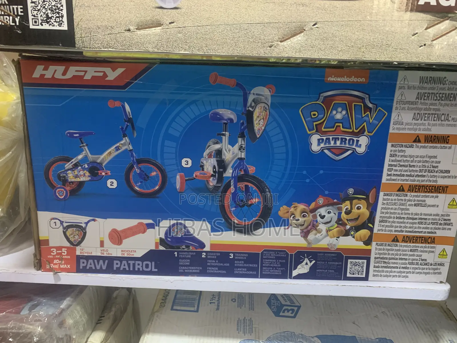 Huffy Paw Patrol 12” Bicycle For Kids Lights 3-5yrs
