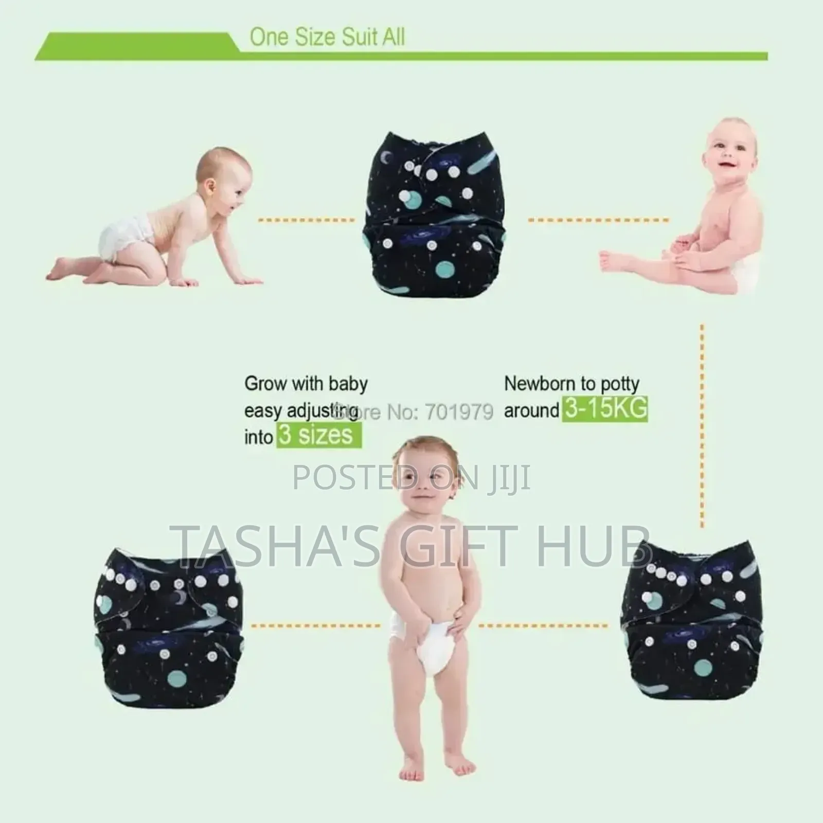 Washable Reusable Diaper Pant (0-3yrs)(Adjustable Absorbable