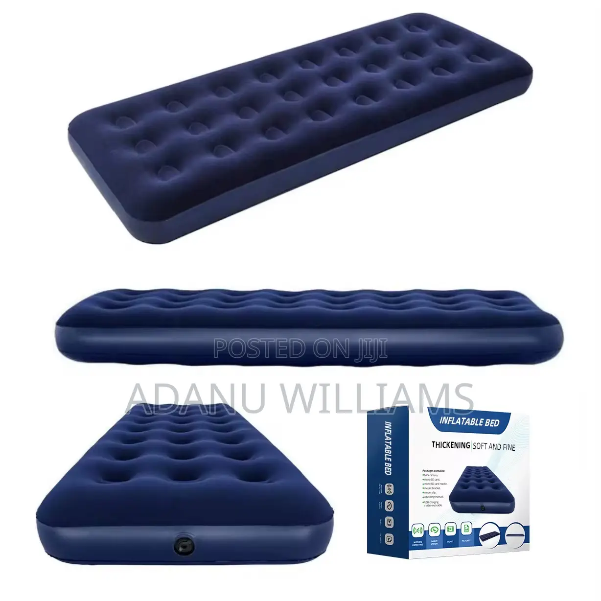 Modern Twin Size Flocking Air Bed With Pump