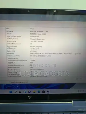 Laptop HP Elite Dragonfly G3 8GB Intel Core i5 SSD 256GB