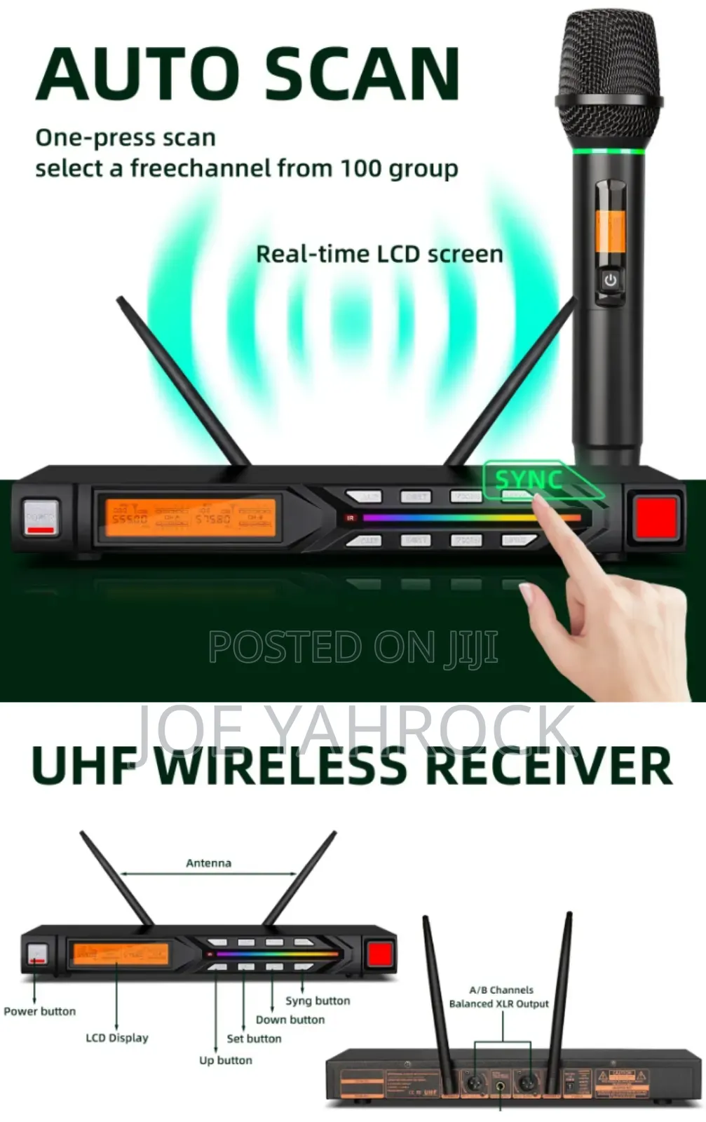 Original 2 In 1 Uhf Cordless/Wireless Mic 100m