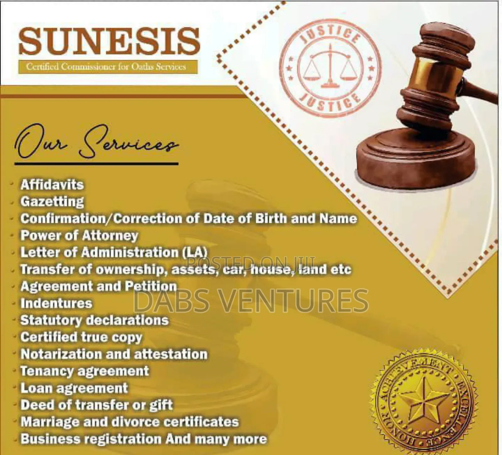 Certified Commissioner for Oaths Services