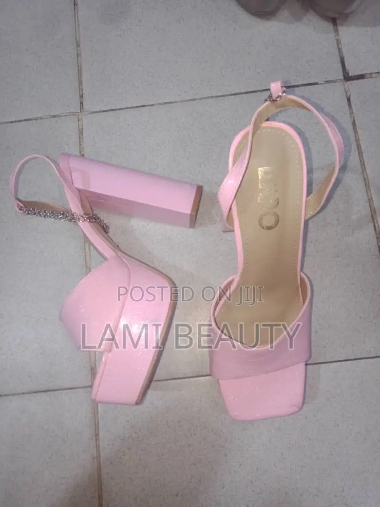 Pink Block Heels Sandals