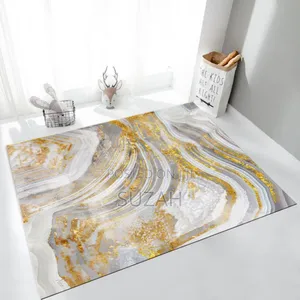 Designer Gold Stripes on White Carpet