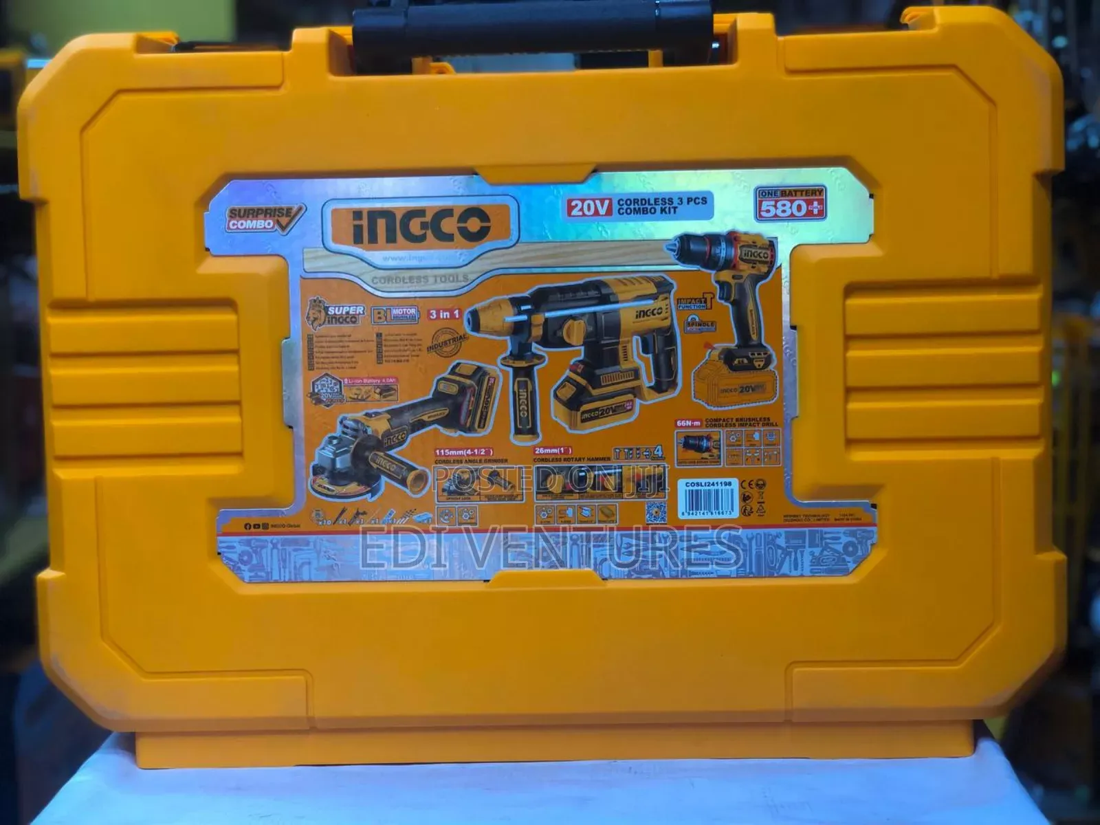 Ingco Cordless 3 Pieces Combo Kit