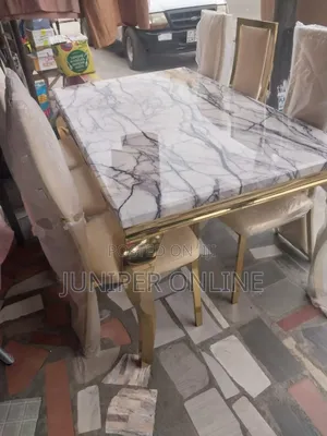 Dinning Set Creamy Shinning Hall Set