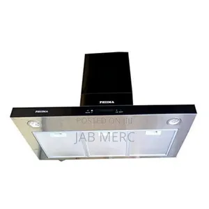 90cm Island Extractor Hood Black With Light Touch Controls
