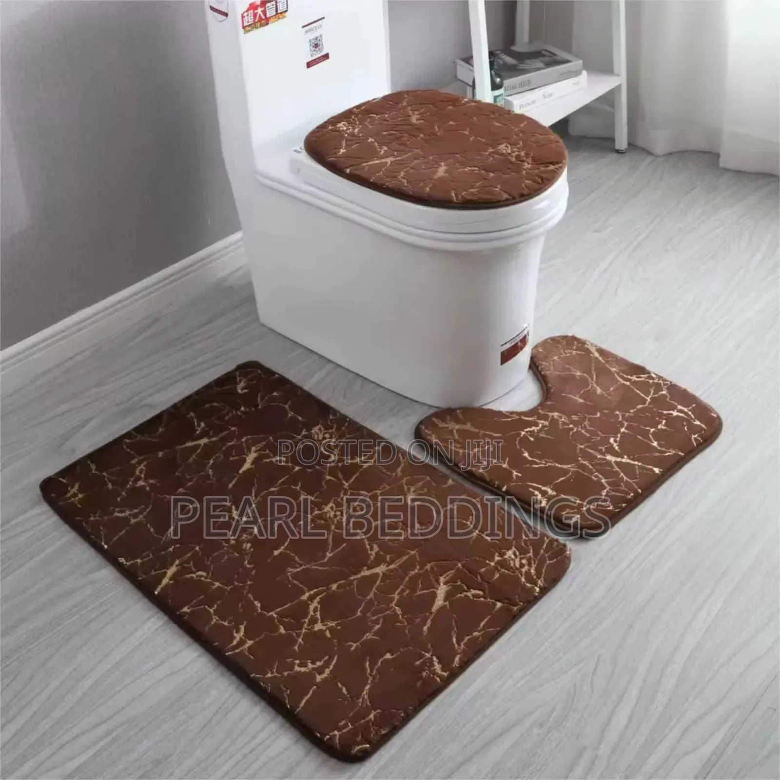 3pcs Non Slip Bathroom Mat Set Available in Stunning Designs
