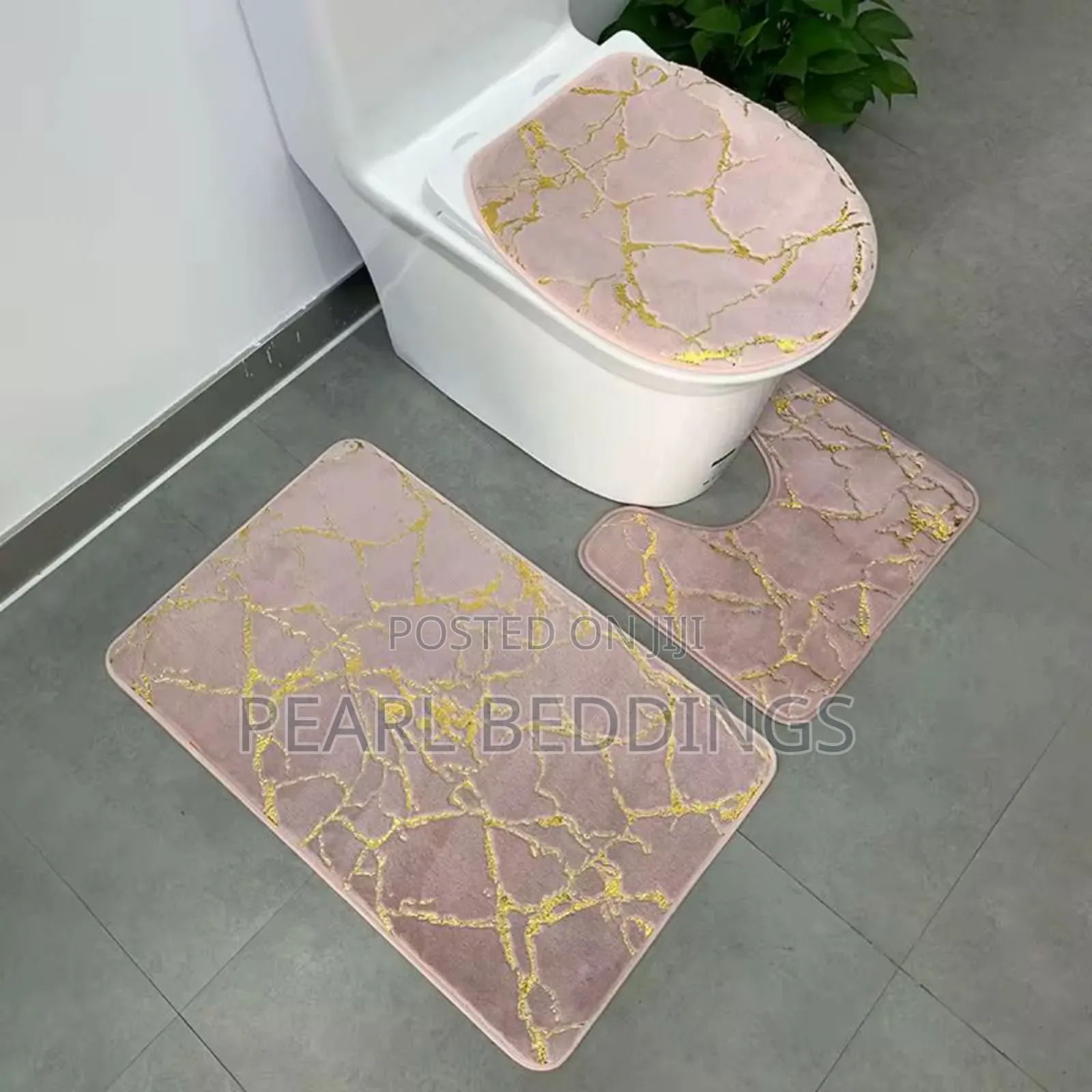 3pcs Non Slip Bathroom Mat Set Available in Stunning Designs