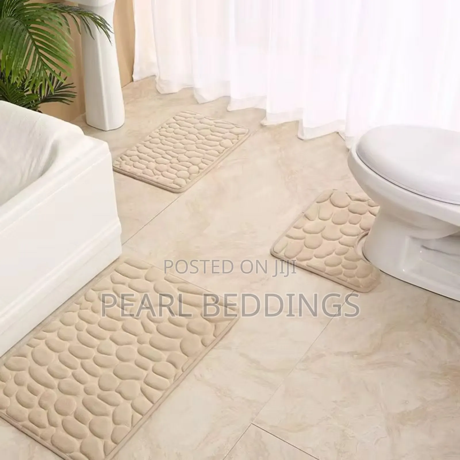3pcs Non Slip Bathroom Mat Set Available in Stunning Designs