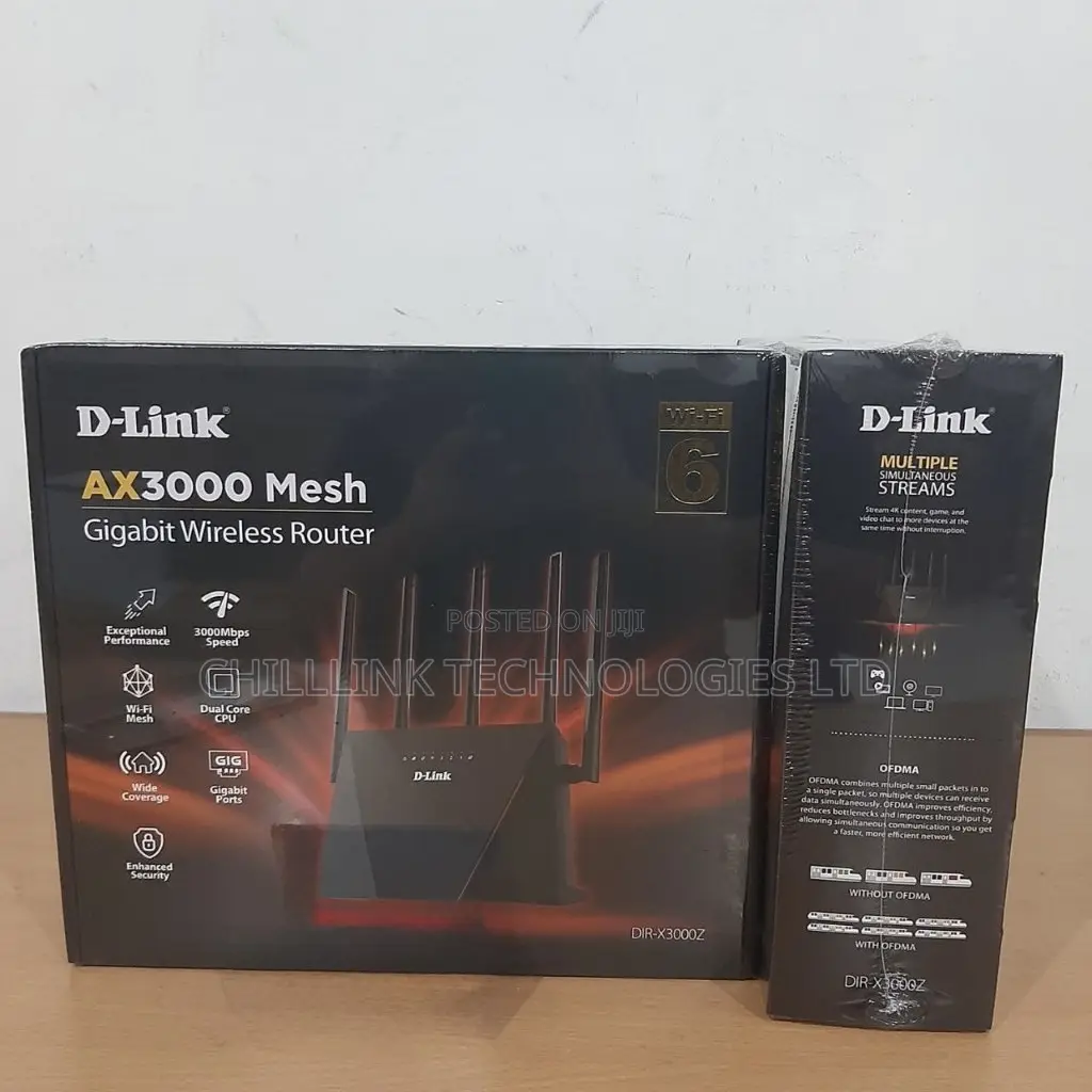 D-Link Ax3000 Mesh Gigabit Wi-Fi 6 Router Dir-X3000z Black