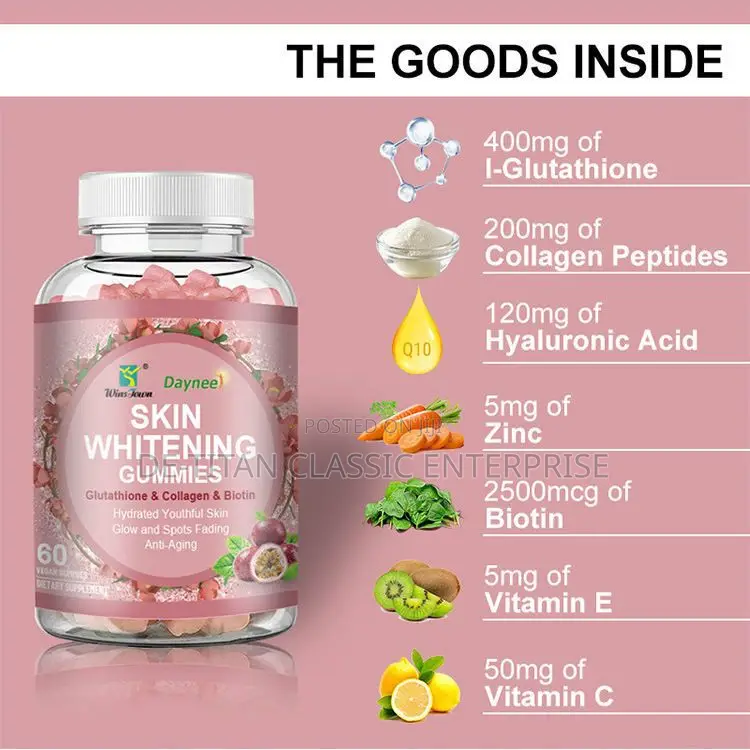 Daynee Skin Whitening and Anti-Aging Gummies- 60 Gummies