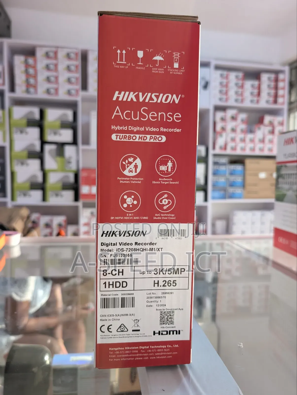 8ch Hikvision 1080p 1u H.265 Acusense Dvr(Up to / 5mp)