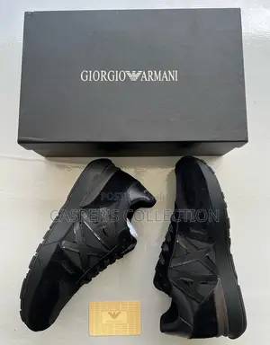 Photo - Armani Exchange Lace-Up Logo Detail Sneakers