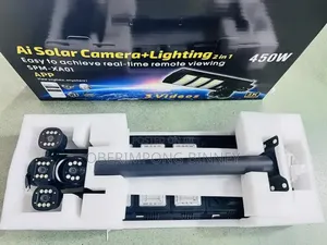 4g Solar Camera With Street Light Triple Lens Works All Sim