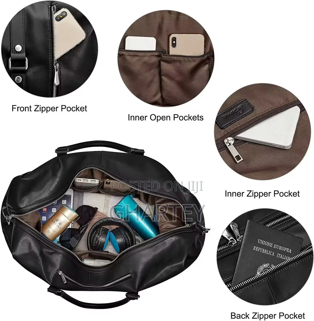 Quality Waterproof Material Duffle Bag || Black