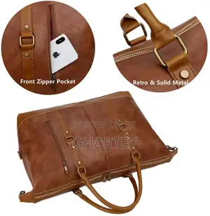 Quality Waterproof Leather Material Duffle Bag || Brown