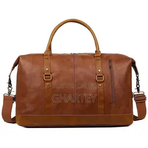 Quality Waterproof Leather Material Duffle Bag || Brown