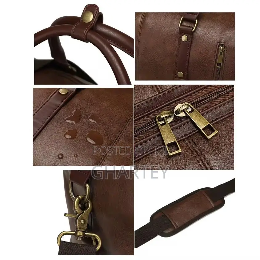 Quality Waterproof Leather Material Duffle Bag || Coffee