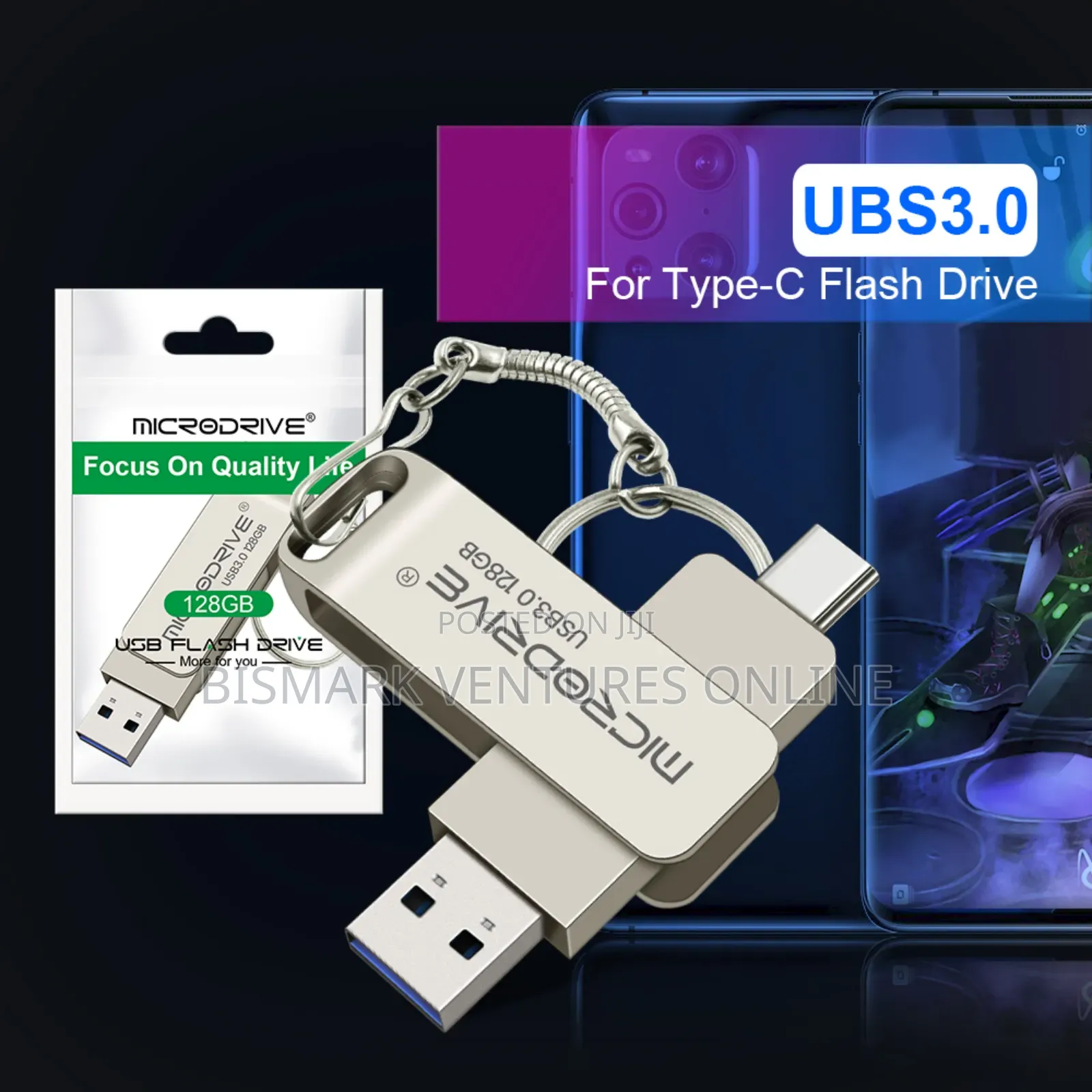 2 in 1 Otg 128g Pen Drive Metal