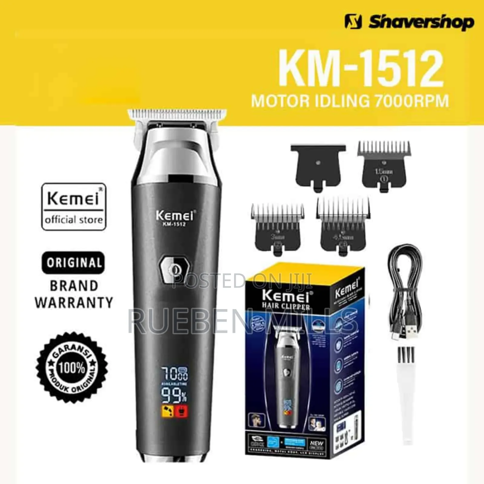 Black Stainless Steel 7000rpm Salon Detailer Beard Trimmer
