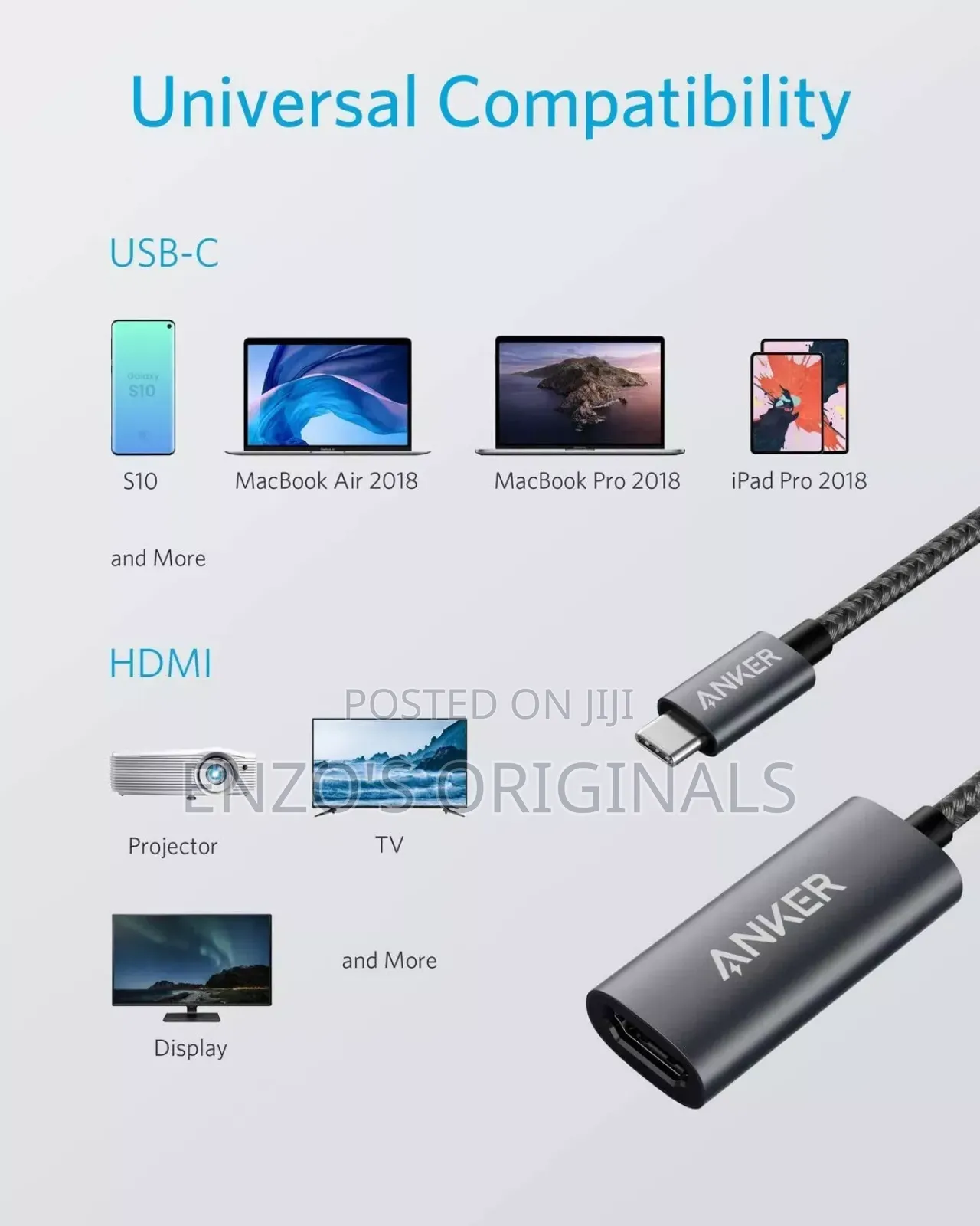 Type-c To Hdmi High Resolution Usb-c To Hdmi Anker Brand