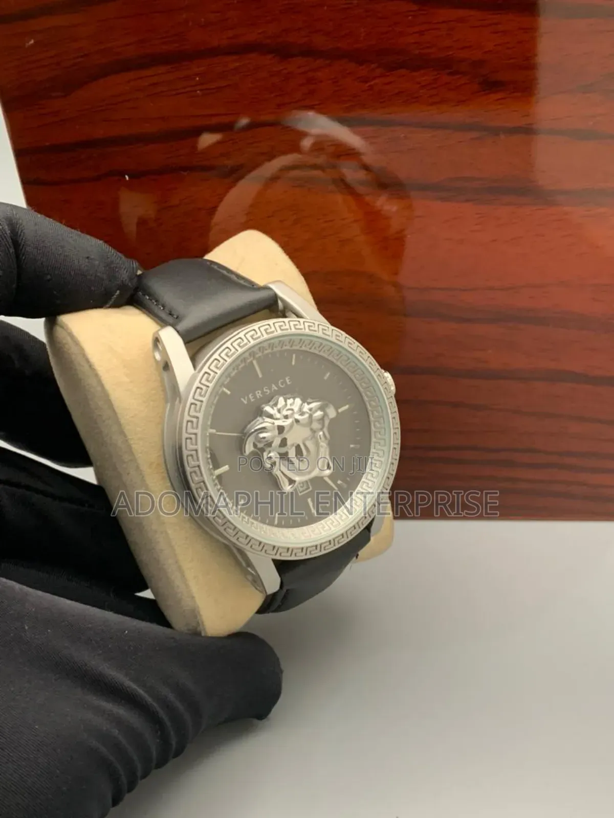 Versace Leather Analog Watch