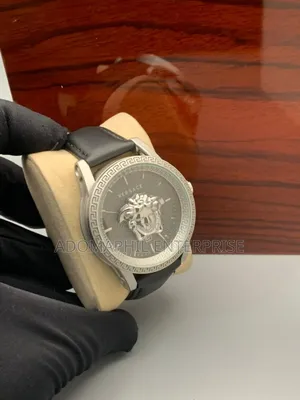 Versace Leather Analog Watch