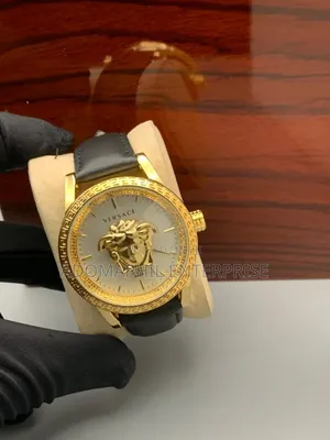 Versace Leather Analog Watch