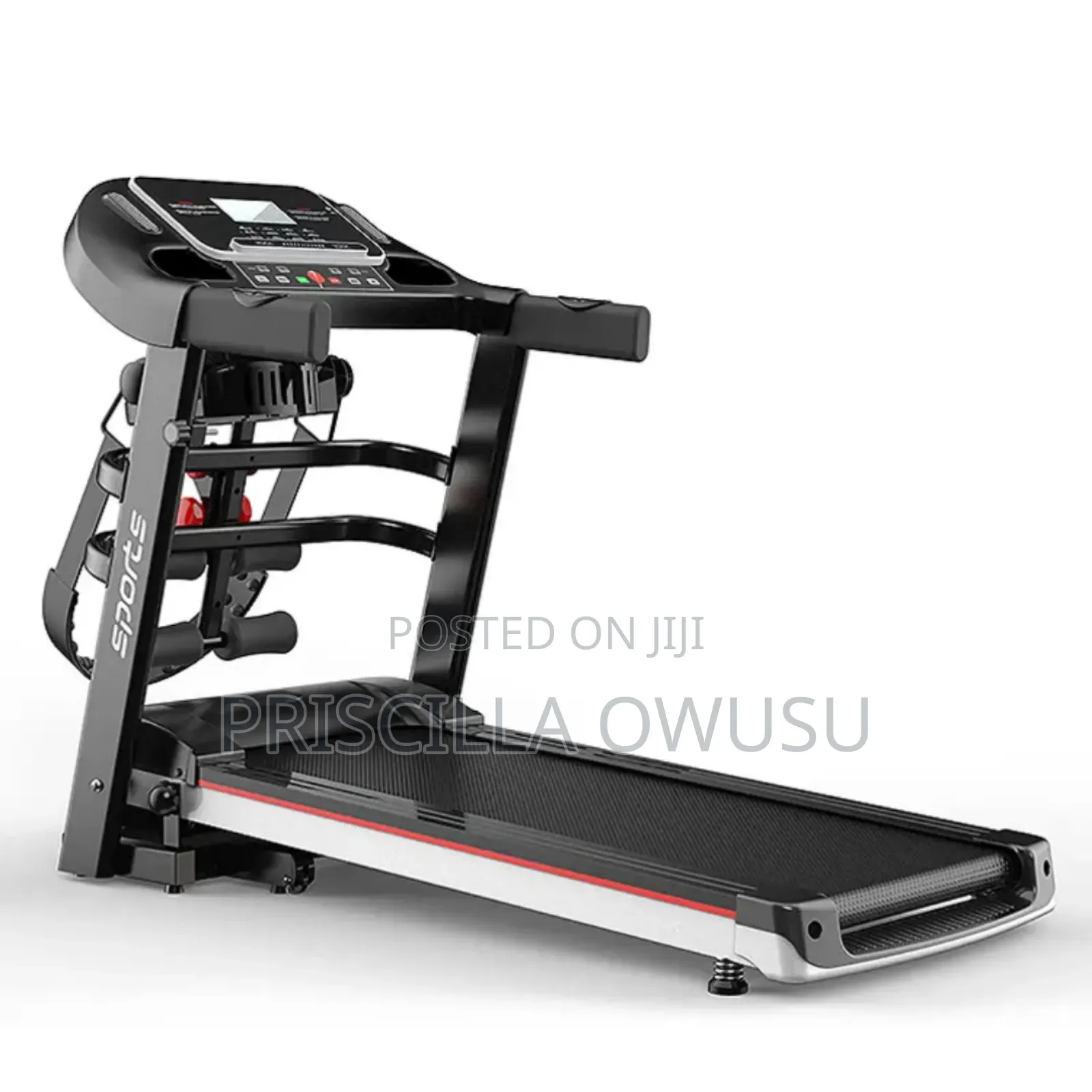 150kg Automatic Incline Treadmill With Massager Belt Dumb Bells