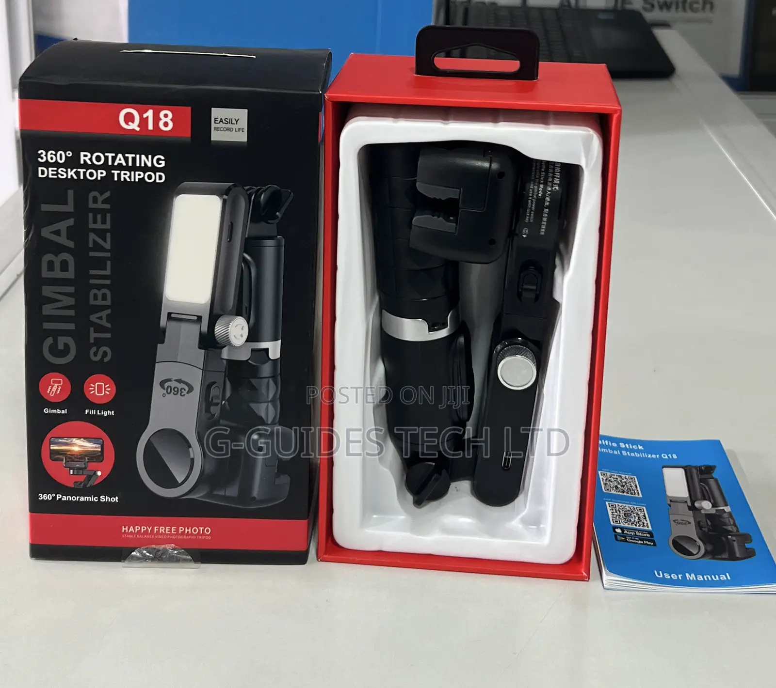 Q18 Gimbal Stabilizer 360 Rotating Desktop Tripod