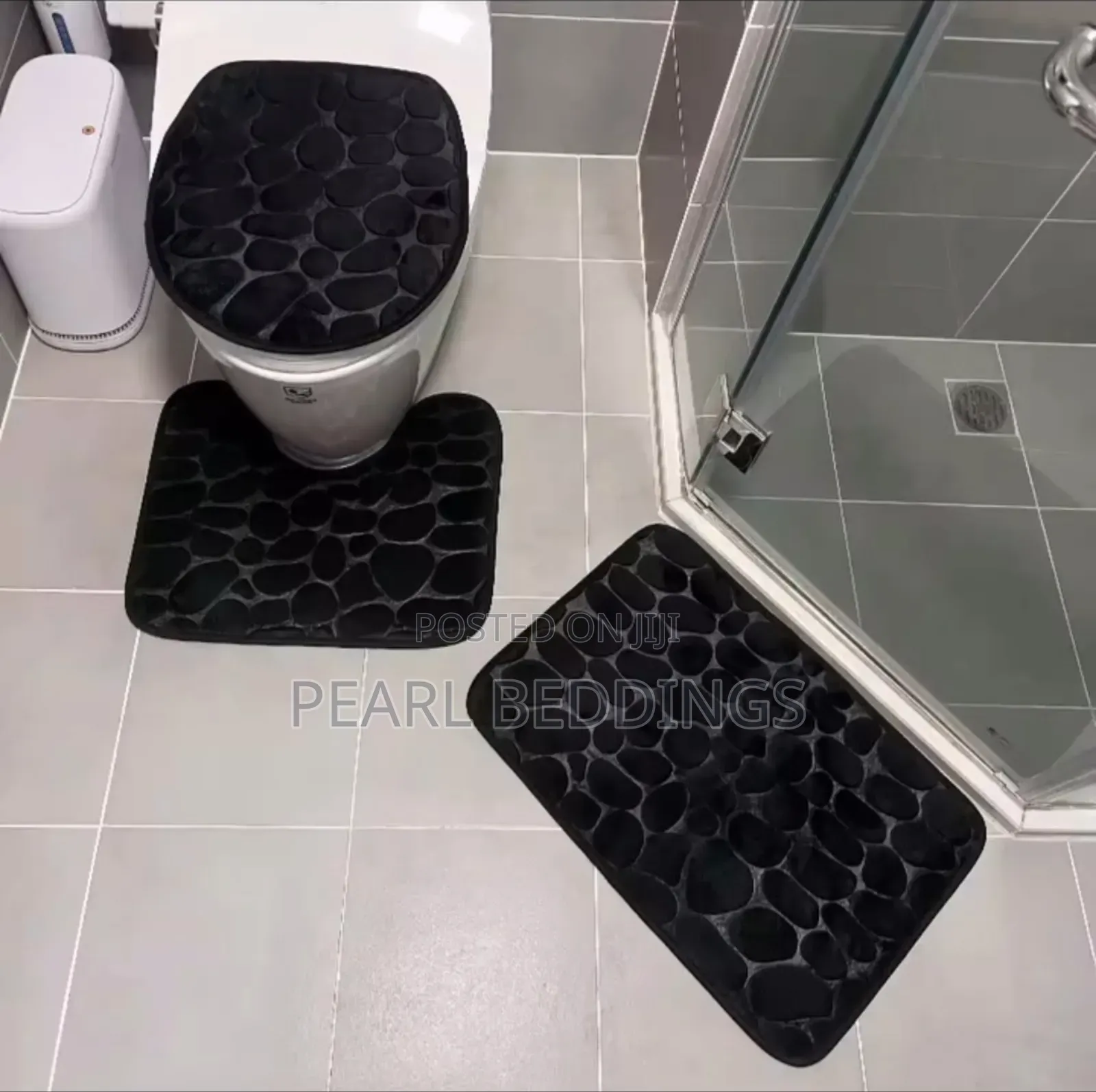 3pcs Non Slip Bathroom Mat Set Available in Stunning Designs