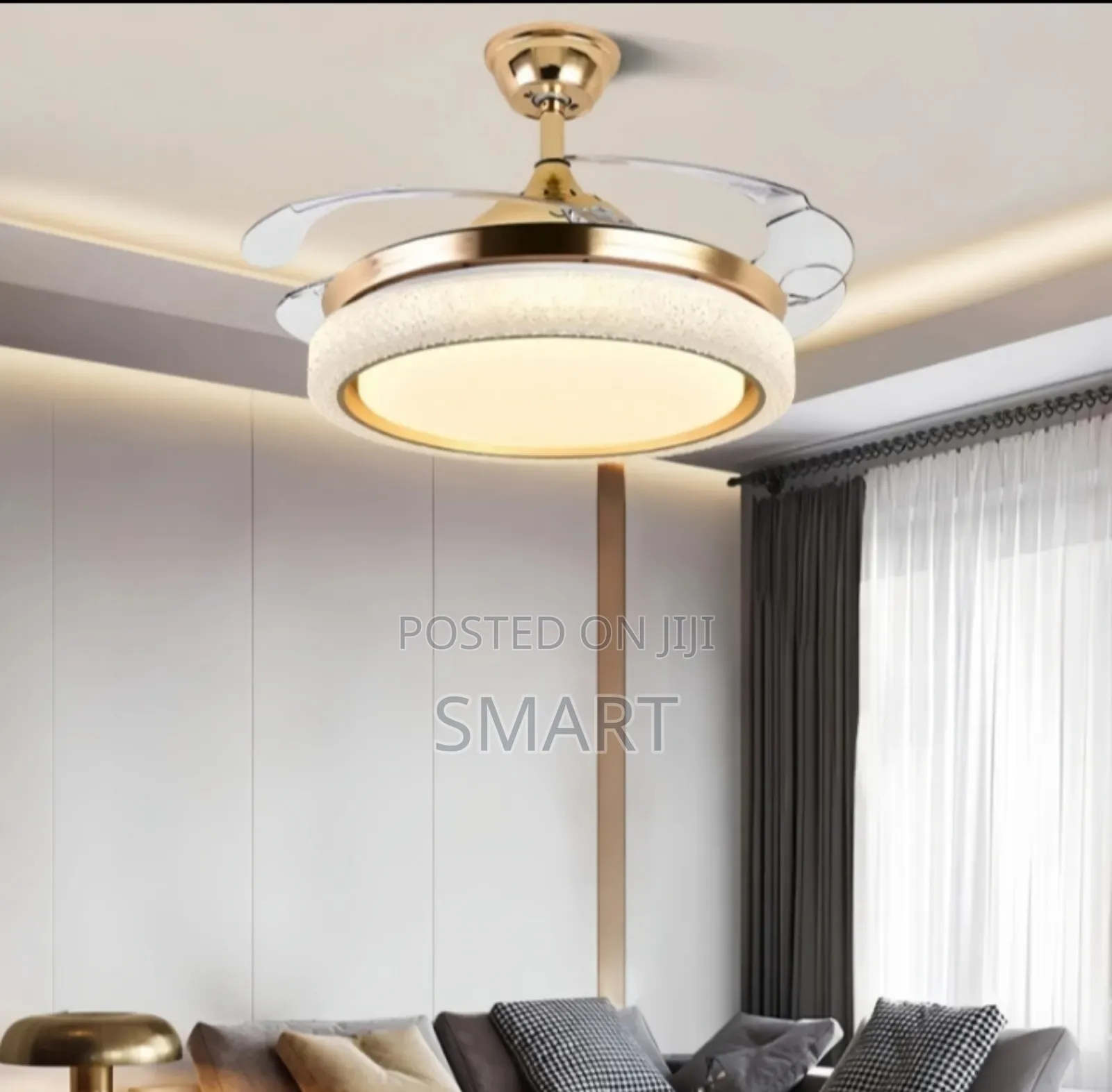 Morden Led Ceiling Fanlight With Bluetooth + Remote Control