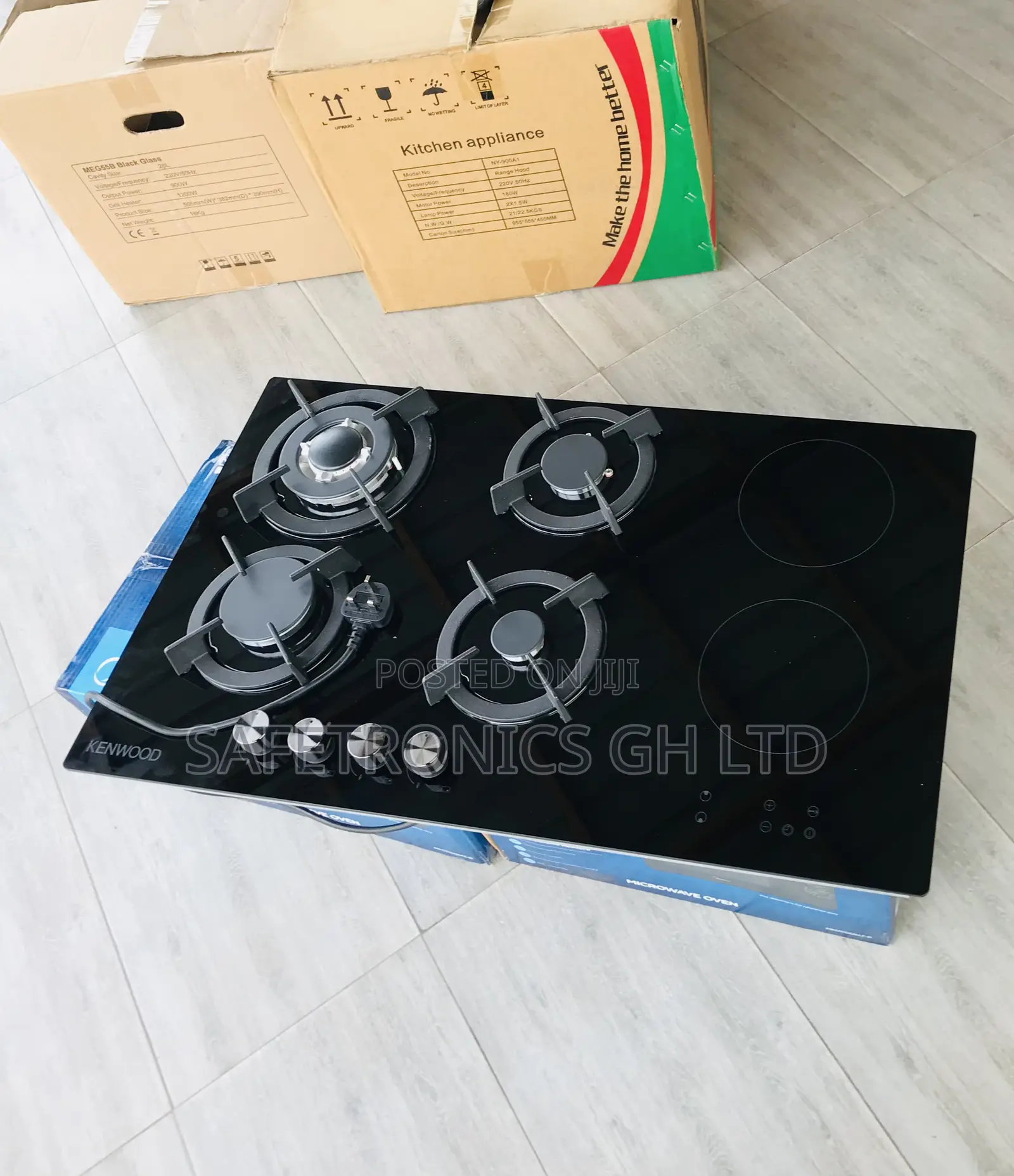 Fast Smart Kenwood Built in Ceramic Black 4 Gas Electric 2