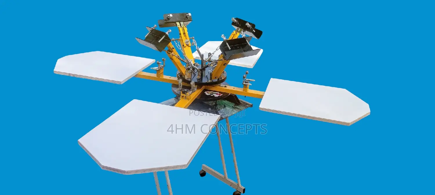 4 Colour 4 Station T-Shirt Screen Printing Machine